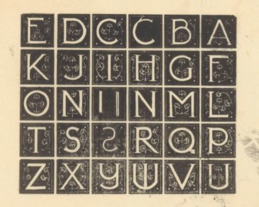Sheet with thirty initials