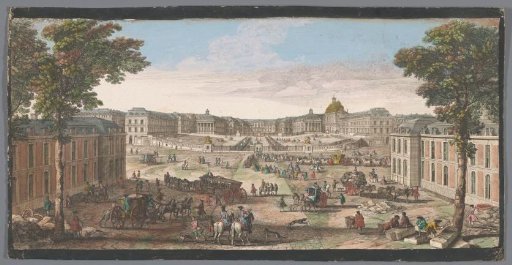 View of the front of the Palace of Versailles