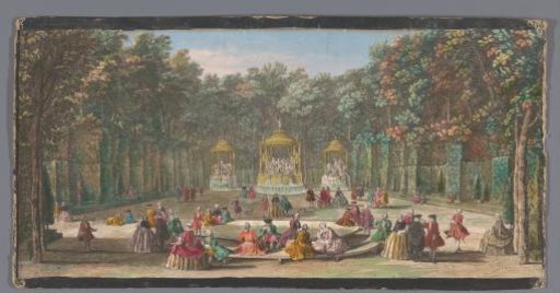 View of the Bosquet des Bains d'Apollon in the Gardens of Versailles