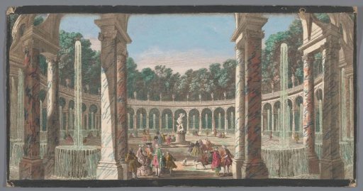 View of the Colonnade in the Gardens of Versailles