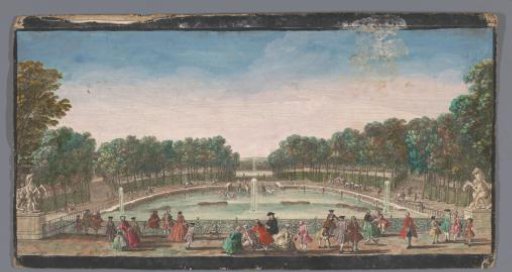 View of the drinking pond of the garden of the Château de Marly