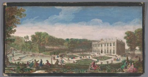 View of the small parterre of the garden of the Château de Marly