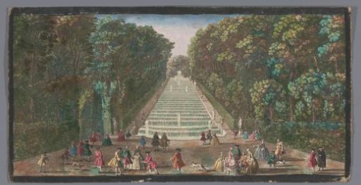 View of the cascades of the garden of the Château de Marly