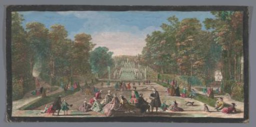 View of the cascades of the garden of the Château de Chantilly