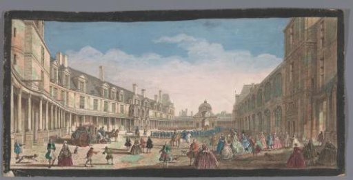 View of the Cour Ovale of the Palais de Fontainebleau
