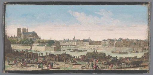 View of the city of Paris from the Quai de Miramion