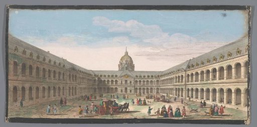 View of the courtyard of the Hôtel des Invalides in Paris