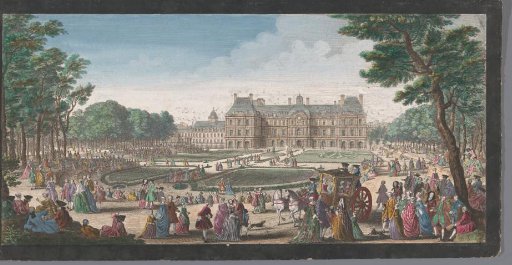 View of the Palais du Luxembourg in Paris seen from the garden
