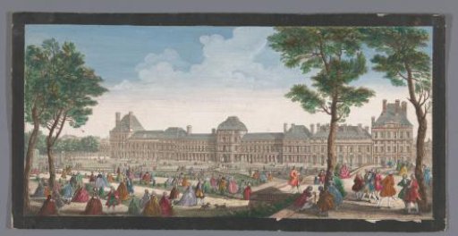 View of the Palais des Tuileries in Paris seen from the Jardin des Tuileries