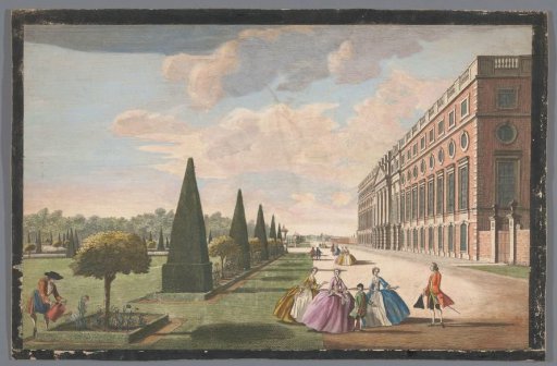 View of Hampton Court Palace in London seen from the east side