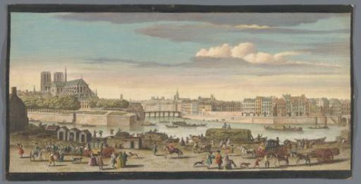 View of the city of Paris seen from the Quai de Miramion