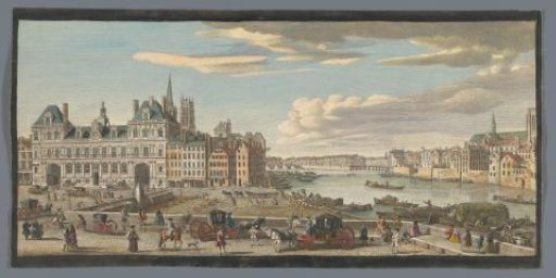 View of the Town Hall and the River Seine in Paris