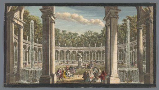 View of the Colonnade in the Gardens of Versailles