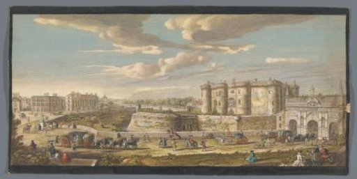 View of the Bastille and the Porte Saint-Antoine in Paris