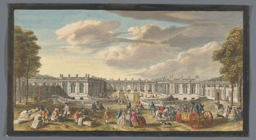 View of the front of the Grand Trianon in the Gardens of Versailles
