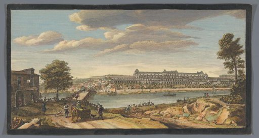 View of the village of Pecq and the Château de Saint-Germain-en-Laye