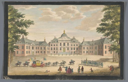 View of the front of the Palace Huis ten Bosch in The Hague