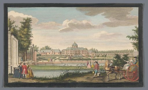 View of the Palace Huis ten Bosch in The Hague from the garden