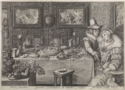 Young couple at a richly decorated table
