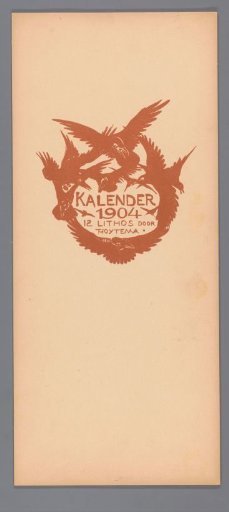 Title print with crows for the calendar of 1904