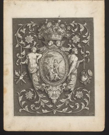 Bacchus and Ariadne Surrounded by Leaf-Shaped Ornaments