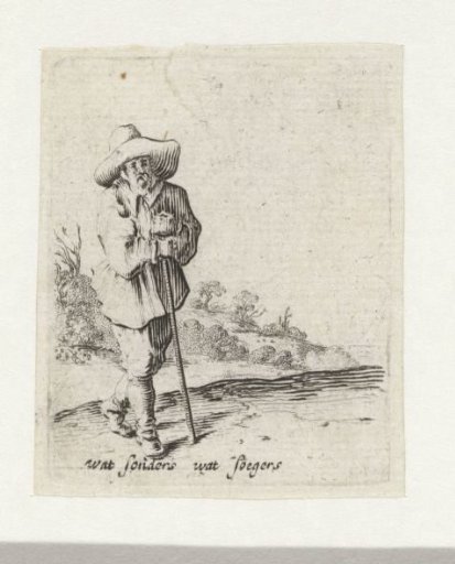 Man leaning on a staff