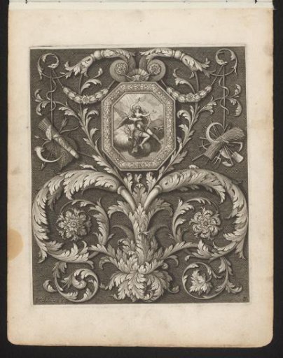 Zephyros and Flora Surrounded by Leaf-Shaped Ornaments