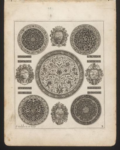 Five Circular Ornaments and the Four Elements in Shields