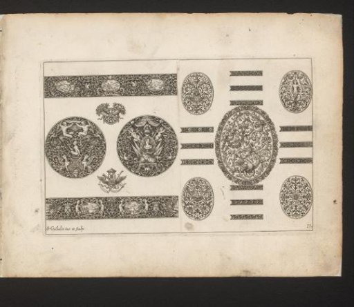 Nine Ornaments with Putti, Plants, and Animals