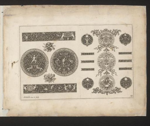 Eleven Ornaments with Putti, Animals, and Prints