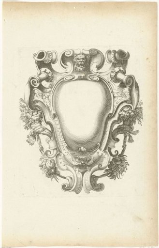Cartouche with a lion's head at the top