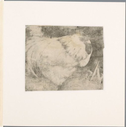 Crouching rooster
