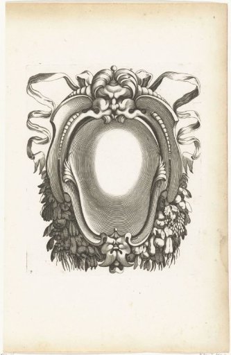 Cartouche with garlands at the bottom