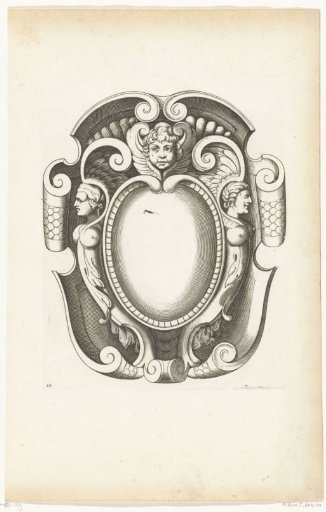 Cartouche with a cherub at the top