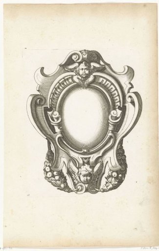 Cartouche with two cherubs