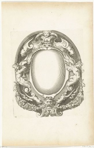 Cartouche with a cherub and winged women