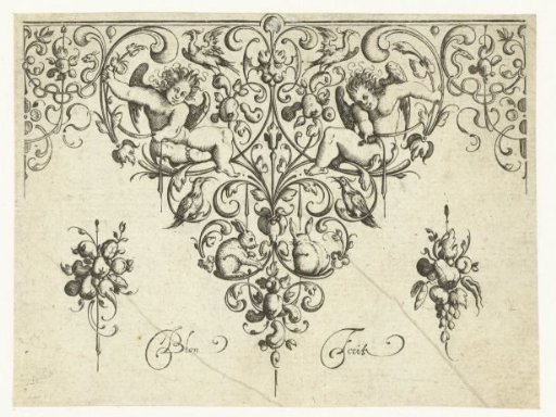 Border with two cherubs