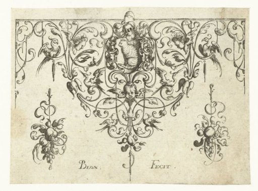 Border with a coat of arms featuring a cat