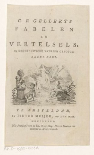 Allegorical representation with putti and a bust of C.F. Gellert