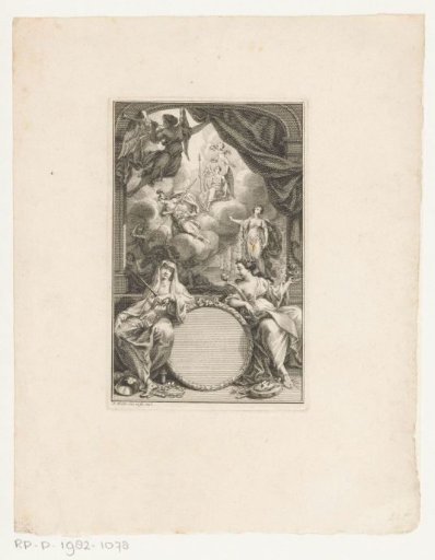 Medallion Flanked by Melpomene and Thalia