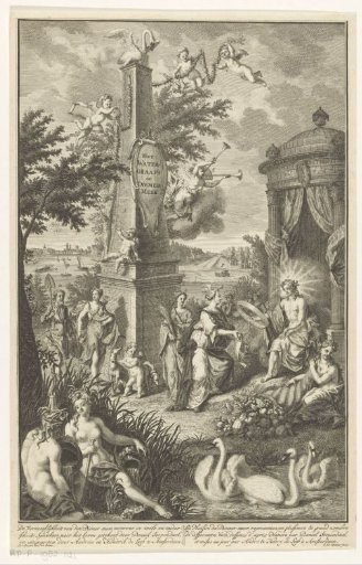 Allegorical representation with a boundary post of the Watergraafsmeer