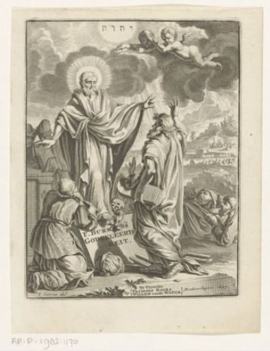 Allegorical Representation with Christ, Moses, and a Kneeling Figure