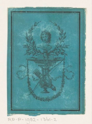 Vignette with a bust and lyre