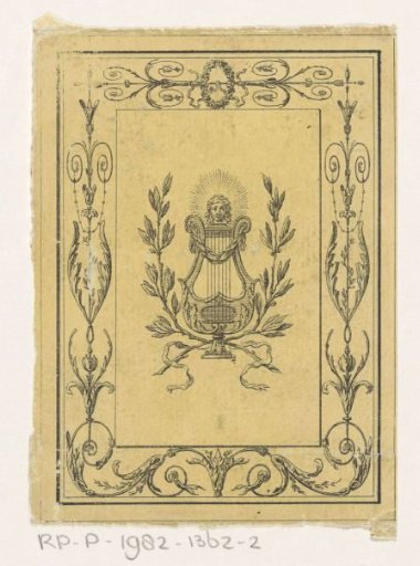 Vignette with a lyre and Apollo