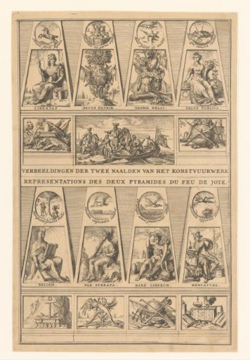 Representations on the fireworks displays in the Hofvijver, 1691