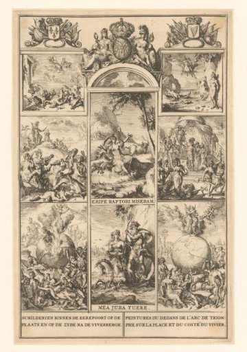 Paintings on the triumphal arch at the Plaats, 1691