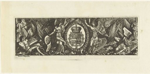 Frisian with armorial trophies