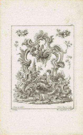Rocaille with mammals and fruits
