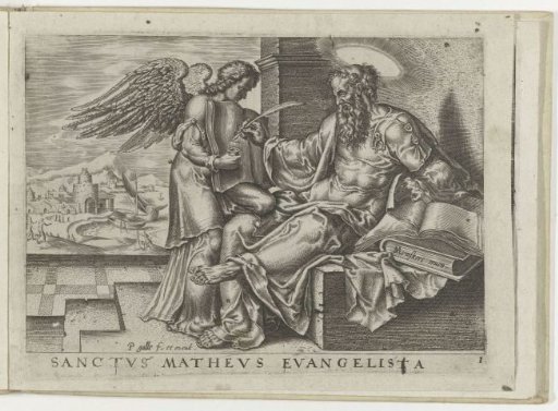 Matthew the Evangelist writing his Gospel