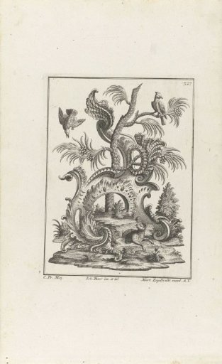 Landscape with a fox and birds